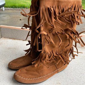 Jada Women's Brown Patent Leather Boots Size 7M